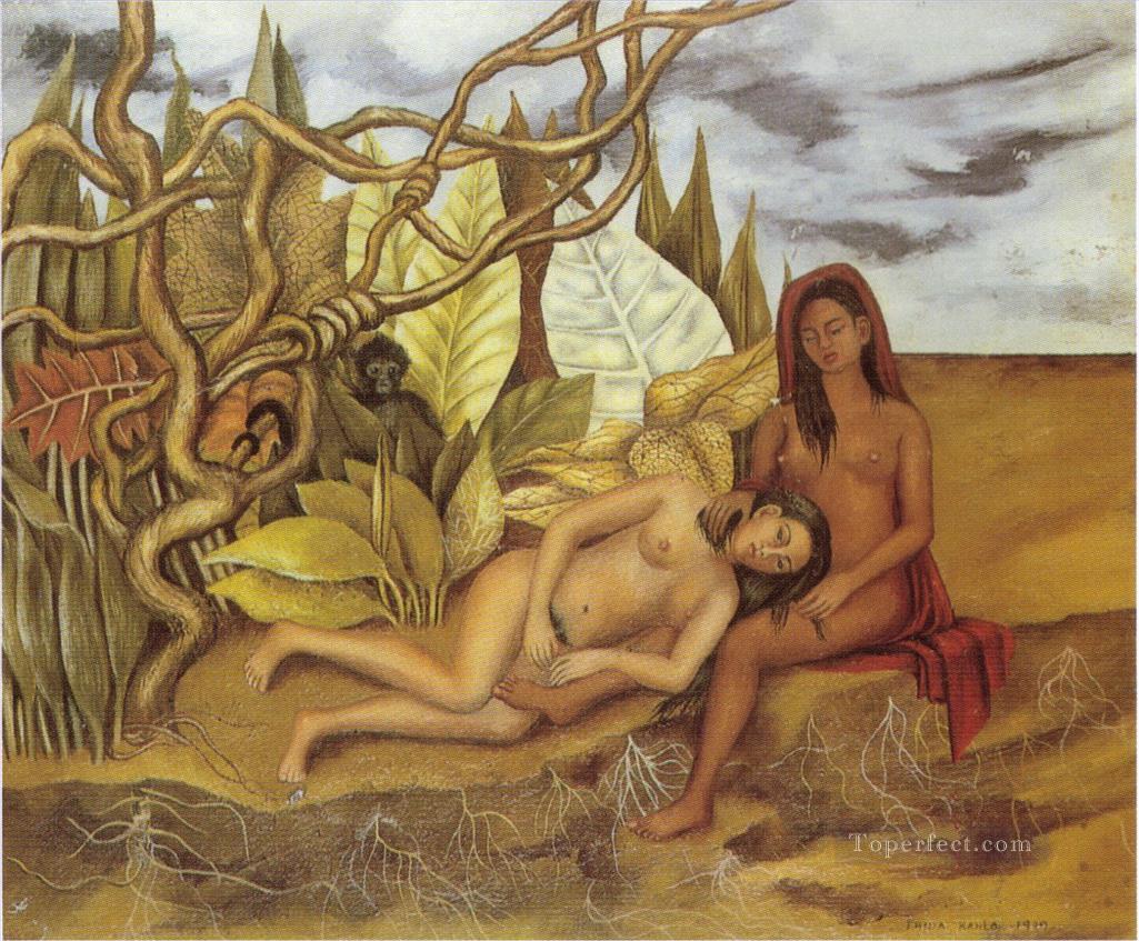 Two Nudes in the Forest The Earth Itself feminism Frida Kahlo Oil Paintings